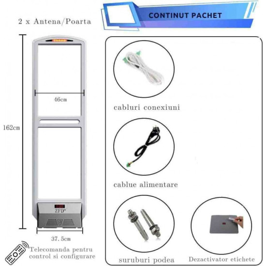 AM 58kHz Komplettes Sicherheitssystem – Professionelles Antieinbruch-Set für Einzelhandel, Magnet-Detacher, Deaktivator & Tags