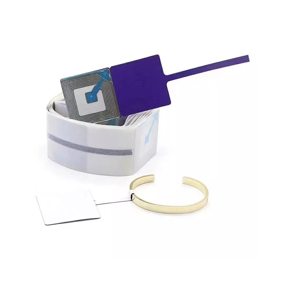 RF82MHz Schmucketiketten – 500 Stück, 4×4cm, selbstklebend, kompatibel mit Checkpoint