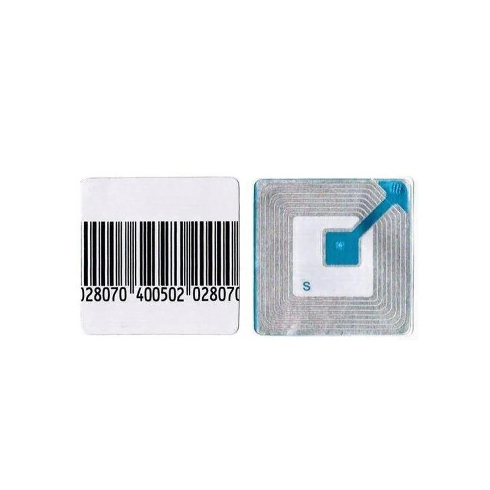 Set mit 5000 RF82MHz Sicherheitsetiketten – 4×4cm, kompatibel mit Checkpoint, mit Barcode