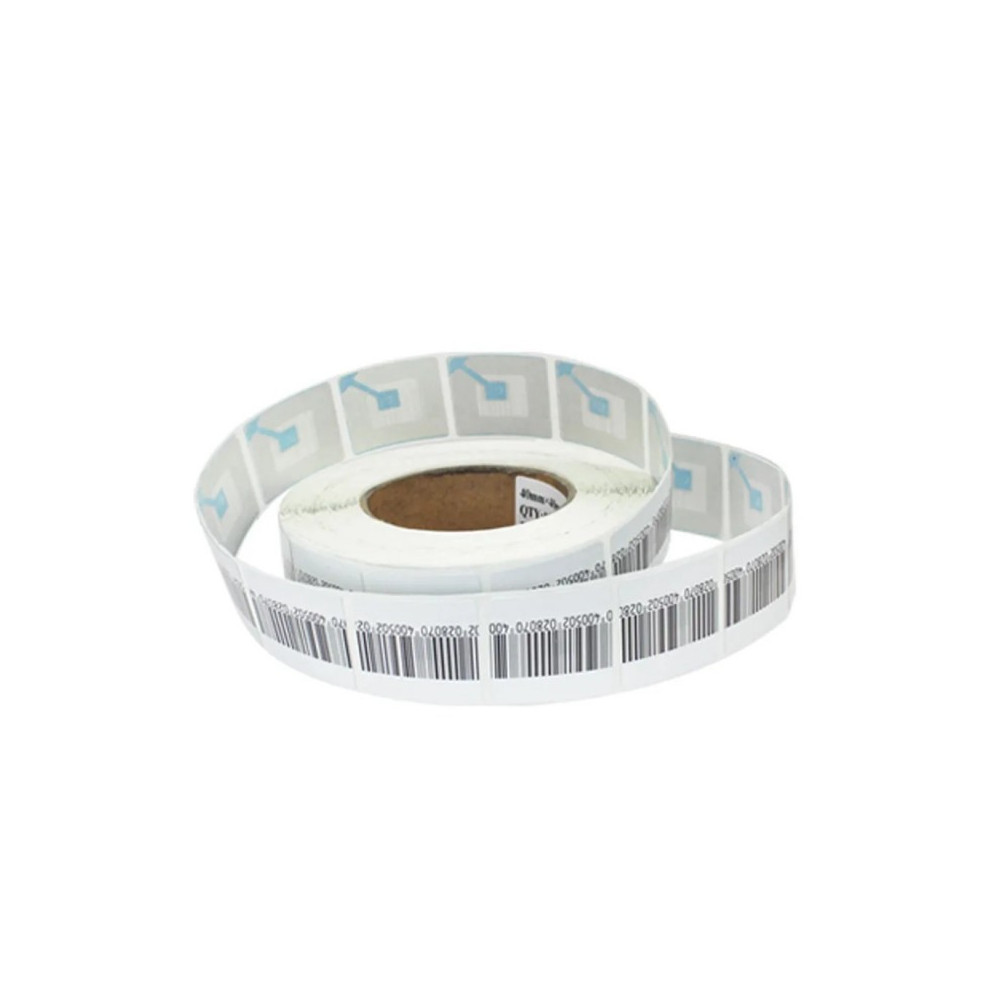 Set mit 5000 RF82MHz Sicherheitsetiketten – 4×4cm, kompatibel mit Checkpoint, mit Barcode