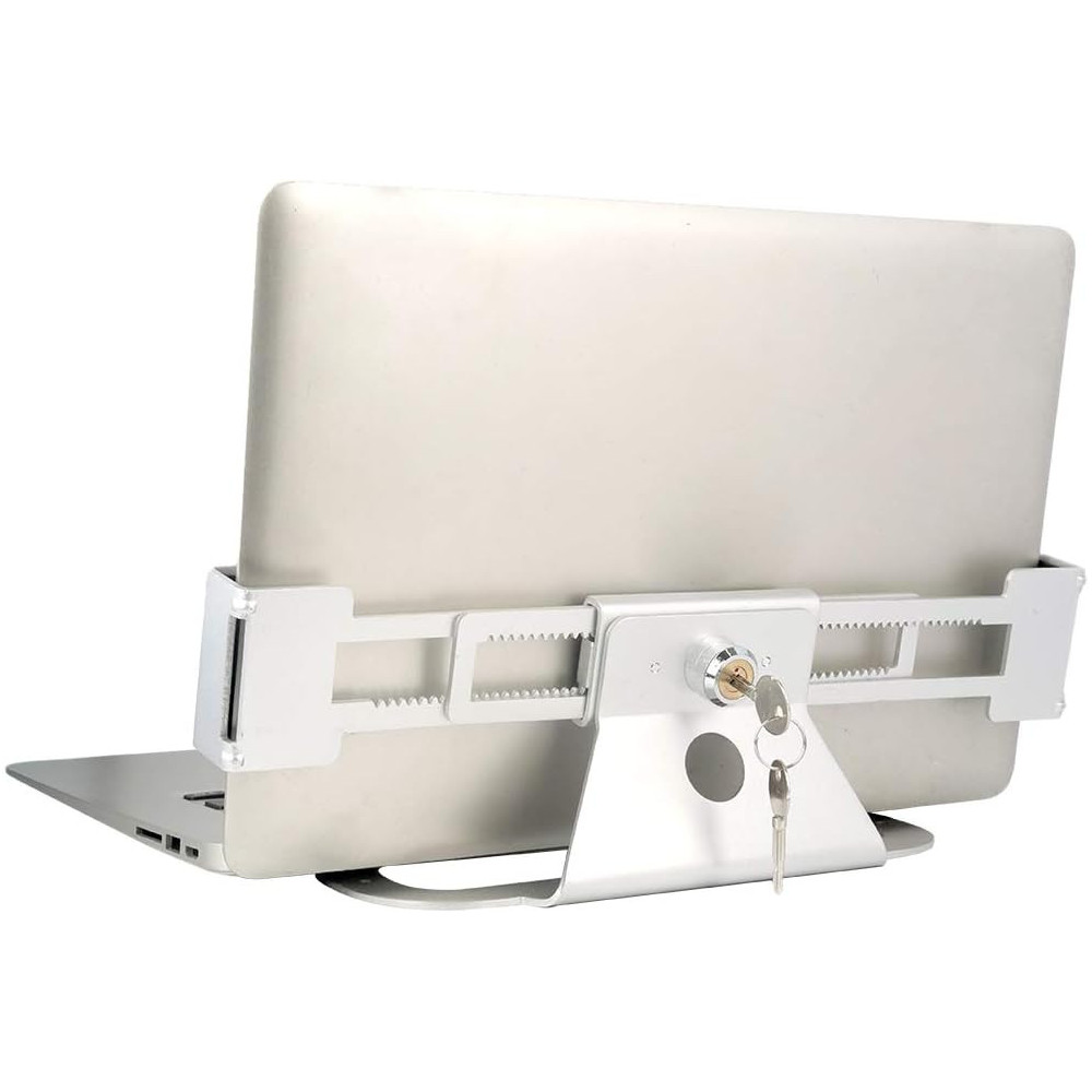 Laptop-Sicherheitsständer mit Schloss – Verstellbar 29,5–45cm, Vollmetall, Diebstahlschutz für Einzelhandel