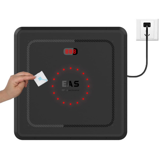 Deaktivator für Sicherheitsetiketten – 58kHz/8,2MHz, mit akustischem & optischem Alarm, ABS-Gehäuse