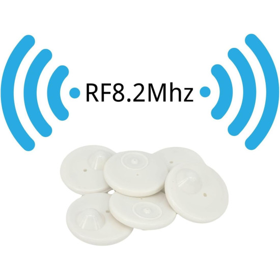 RF 8,2MHz Kleidungssicherheitsetiketten – 100 Stück mit Nadeln, kompatibel mit Checkpoint EAS