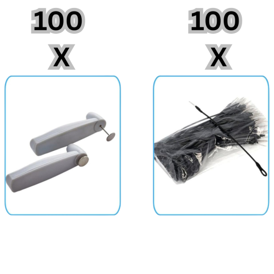 AM 58kHz Kleidungssicherheitsetiketten – 100 Stück mit Nadeln, Anti-Diebstahl-Tags für Einzelhandel